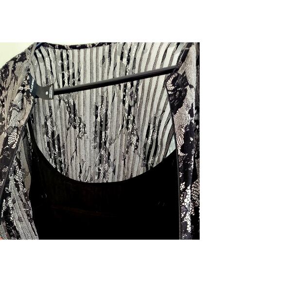 Club Monaco 100% Silk Dress Gray Black Floral Accents, Sz 00 , NWOT - Picture 9 of 9